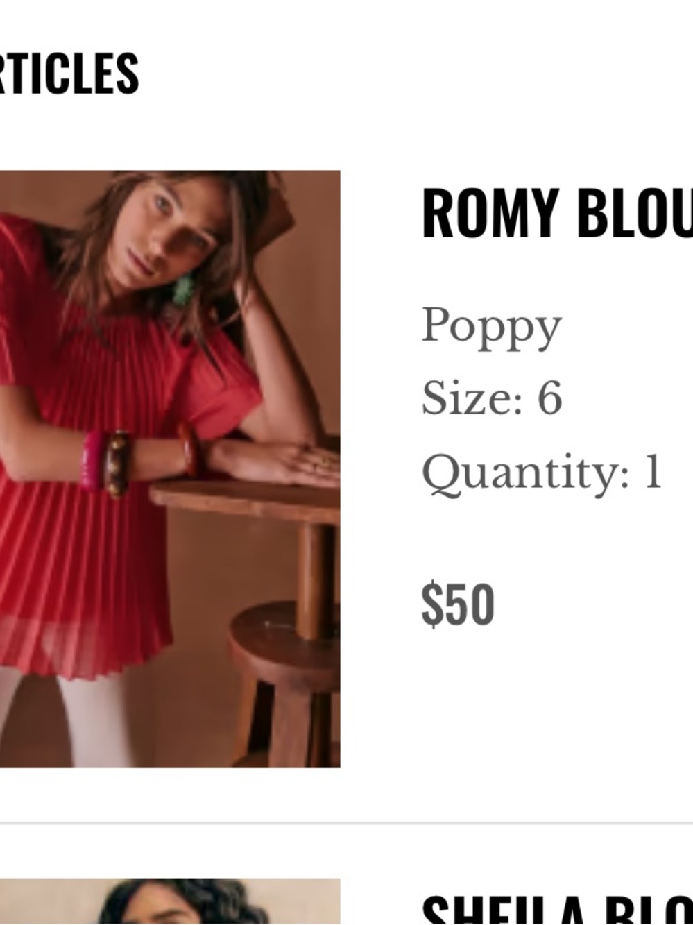 Sezane NWT Romy Blouse Poppy SZ 6 - Picture 3 of 6